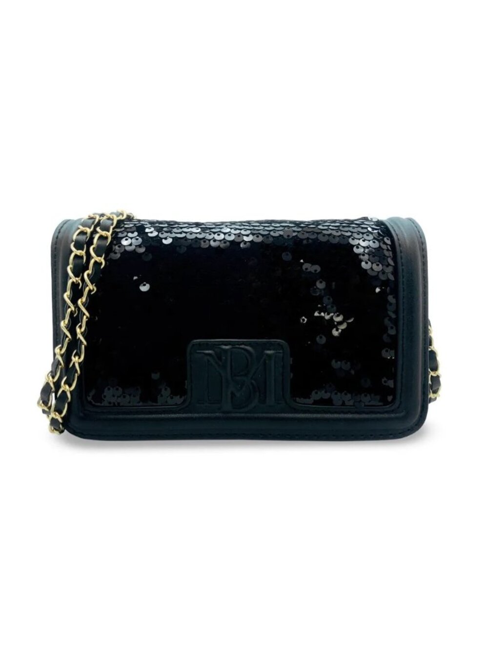 Badgley Mischka Black Sequin Chain Crossbody Bag BM-4174